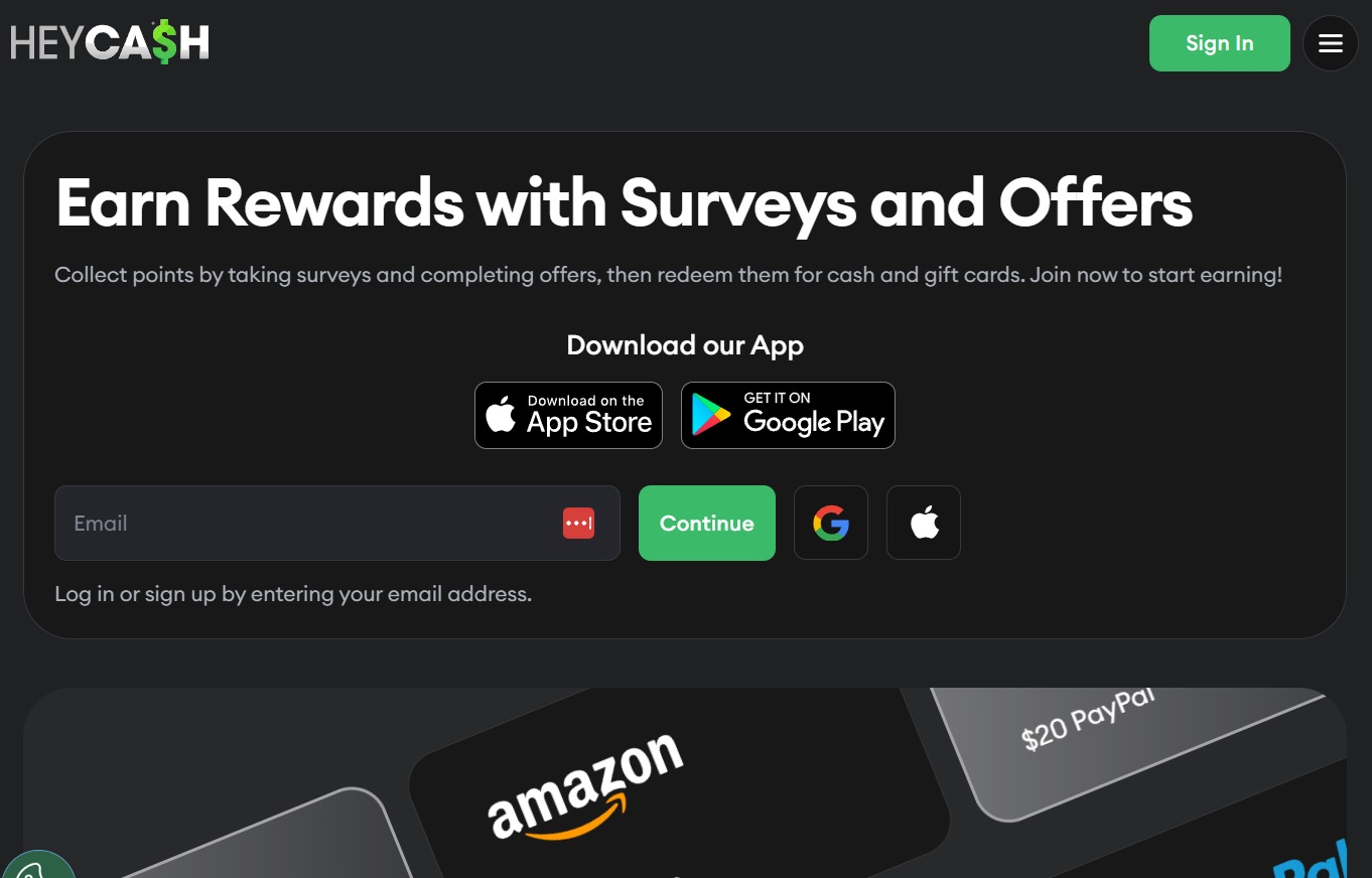 Hey Cash is a survey for money app legit option.